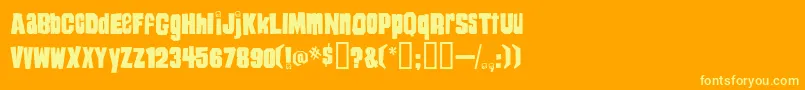 HeyYouGuys Font – Yellow Fonts on Orange Background