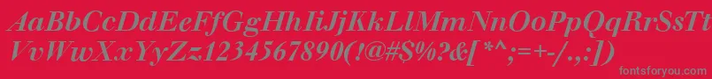 フォントWalbaumOriginalMediumItalic – 赤い背景に灰色の文字