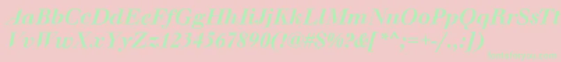 WalbaumOriginalMediumItalic Font – Green Fonts on Pink Background