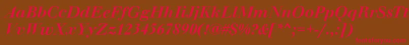 WalbaumOriginalMediumItalic Font – Red Fonts on Brown Background