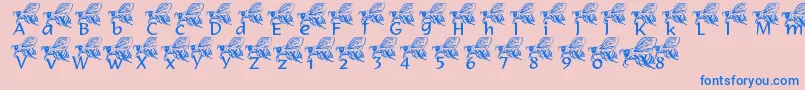LmsHelpfulHunnyBee Font – Blue Fonts on Pink Background