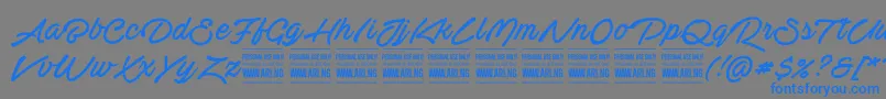 ActoniahandPersonal Font – Blue Fonts on Gray Background