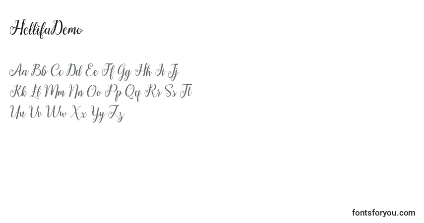 Fuente HellifaDemo - alfabeto, números, caracteres especiales