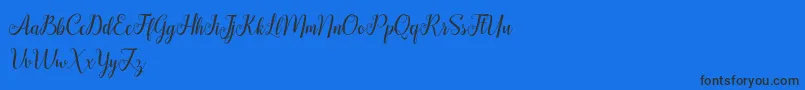 HellifaDemo Font – Black Fonts on Blue Background