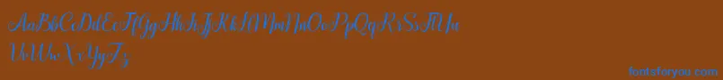 HellifaDemo Font – Blue Fonts on Brown Background