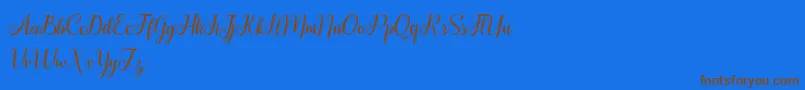 HellifaDemo Font – Brown Fonts on Blue Background