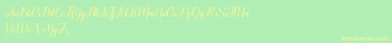HellifaDemo Font – Yellow Fonts on Green Background