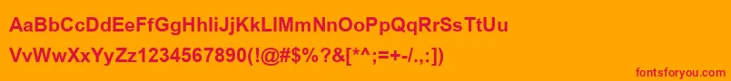 BrowalliaupcBold-Schriftart – Rote Schriften auf orangefarbenem Hintergrund