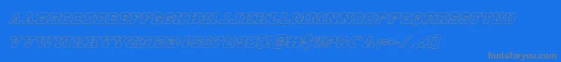 フォントUsmarshalshadowital – 青い背景に灰色の文字