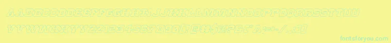 Usmarshalshadowital Font – Green Fonts on Yellow Background