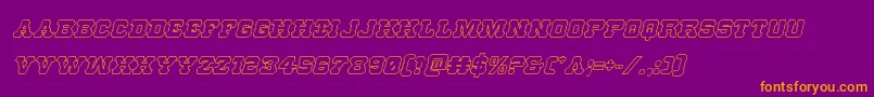 Usmarshalshadowital-Schriftart – Orangefarbene Schriften auf violettem Hintergrund
