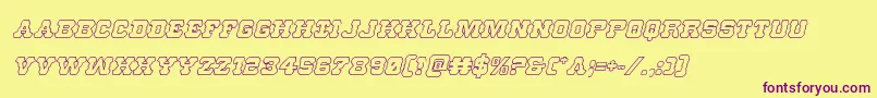 Шрифт Usmarshalshadowital – фиолетовые шрифты на жёлтом фоне