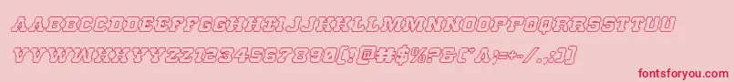 フォントUsmarshalshadowital – ピンクの背景に赤い文字