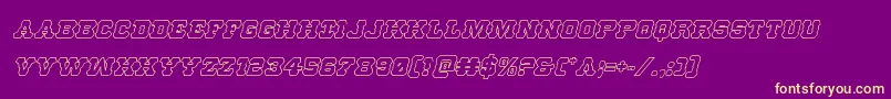 Шрифт Usmarshalshadowital – жёлтые шрифты на фиолетовом фоне