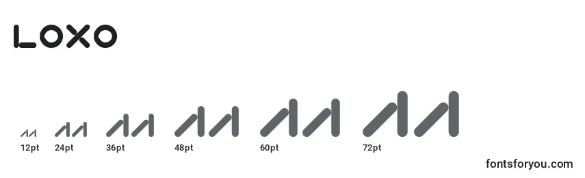 Размеры шрифта Loxo