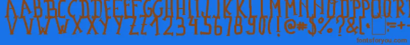 MadalenLetter Font – Brown Fonts on Blue Background