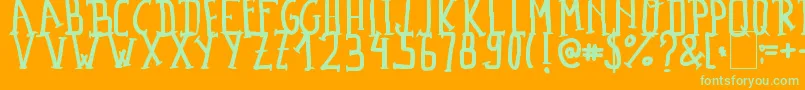 MadalenLetter Font – Green Fonts on Orange Background
