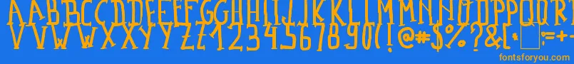 MadalenLetter Font – Orange Fonts on Blue Background
