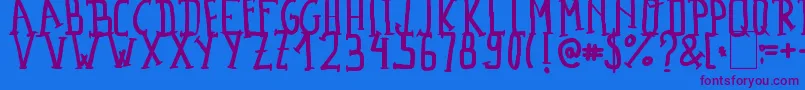 MadalenLetter Font – Purple Fonts on Blue Background