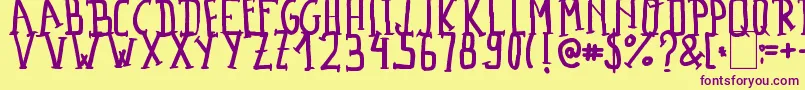 MadalenLetter Font – Purple Fonts on Yellow Background