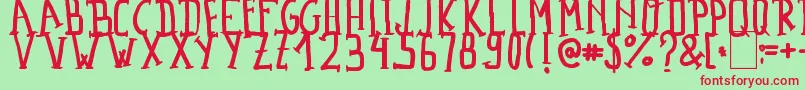 フォントMadalenLetter – 赤い文字の緑の背景
