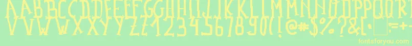 MadalenLetter Font – Yellow Fonts on Green Background