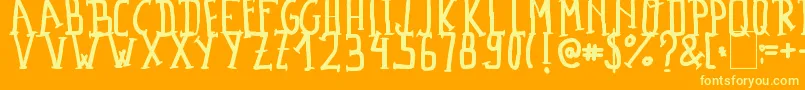 フォントMadalenLetter – オレンジの背景に黄色の文字