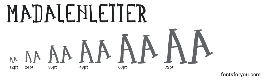 Размеры шрифта MadalenLetter