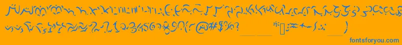 Elvish Font – Blue Fonts on Orange Background