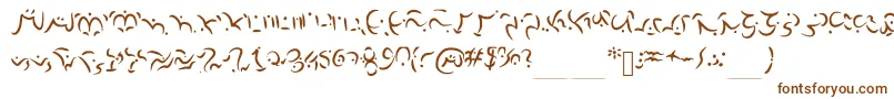 Elvish-Schriftart – Braune Schriften auf weißem Hintergrund