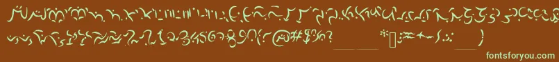 Elvish-fontti – vihreät fontit ruskealla taustalla