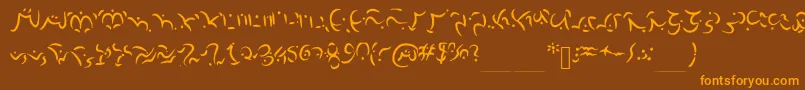 Elvish Font – Orange Fonts on Brown Background