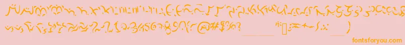 fuente Elvish – Fuentes Naranjas Sobre Fondo Rosa