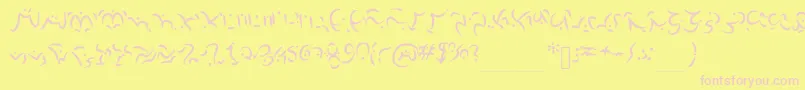 Elvish-fontti – vaaleanpunaiset fontit keltaisella taustalla