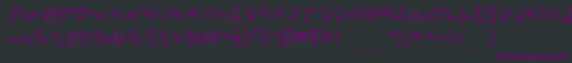 フォントElvish – 黒い背景に紫のフォント