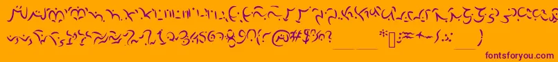 Elvish Font – Purple Fonts on Orange Background