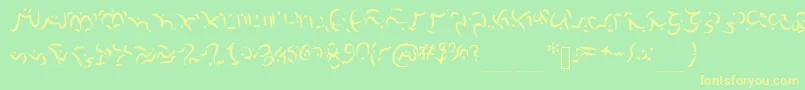 Elvish Font – Yellow Fonts on Green Background