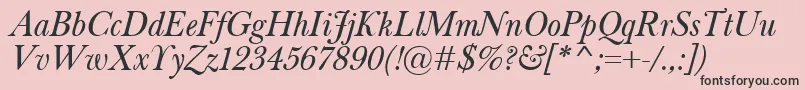 BaskervilleClassicoItalic Font – Black Fonts on Pink Background