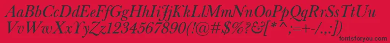 fuente BaskervilleClassicoItalic – Fuentes Negras Sobre Fondo Rojo