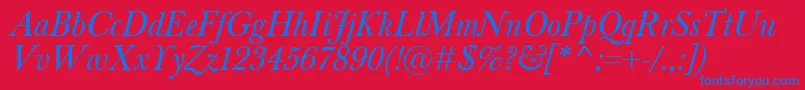 BaskervilleClassicoItalic Font – Blue Fonts on Red Background