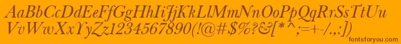 BaskervilleClassicoItalic Font – Brown Fonts on Orange Background