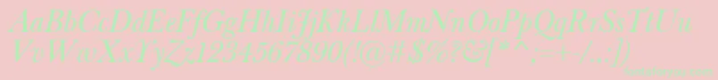 BaskervilleClassicoItalic Font – Green Fonts on Pink Background