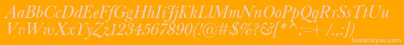 BaskervilleClassicoItalic Font – Pink Fonts on Orange Background