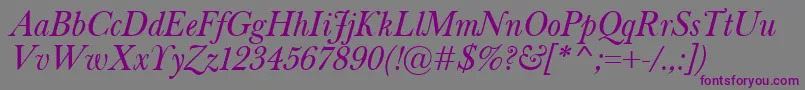 BaskervilleClassicoItalic Font – Purple Fonts on Gray Background