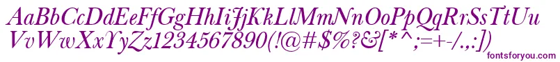 BaskervilleClassicoItalic-Schriftart – Violette Schriften auf weißem Hintergrund