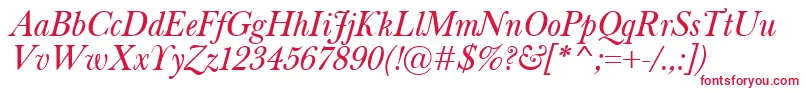 BaskervilleClassicoItalic Font – Red Fonts on White Background