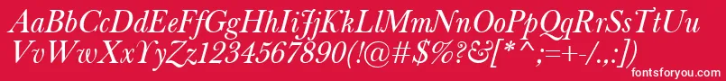 BaskervilleClassicoItalic Font – White Fonts on Red Background