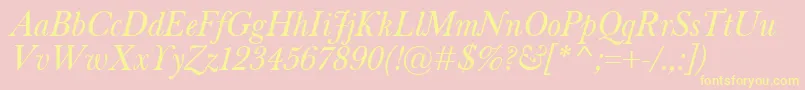 BaskervilleClassicoItalic Font – Yellow Fonts on Pink Background