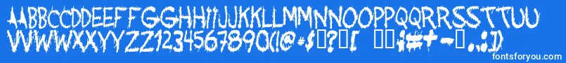 Acquaintance-Schriftart – Weiße Schriften auf blauem Hintergrund