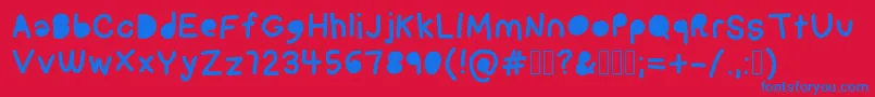 Pocket Font – Blue Fonts on Red Background